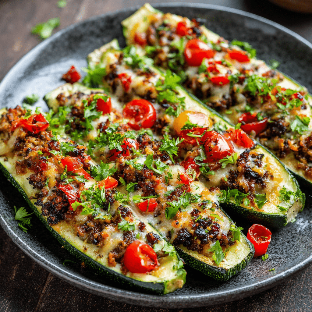 Mediterranean Stuffed Zucchini Boats Recipe - Recipe Image