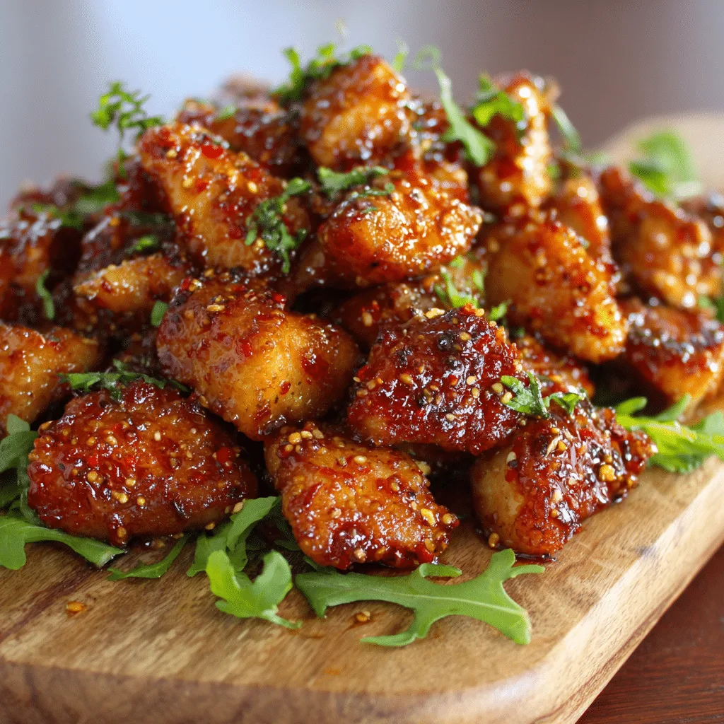 Spicy Honey Garlic Chicken Bites Recipe - Recipe Image