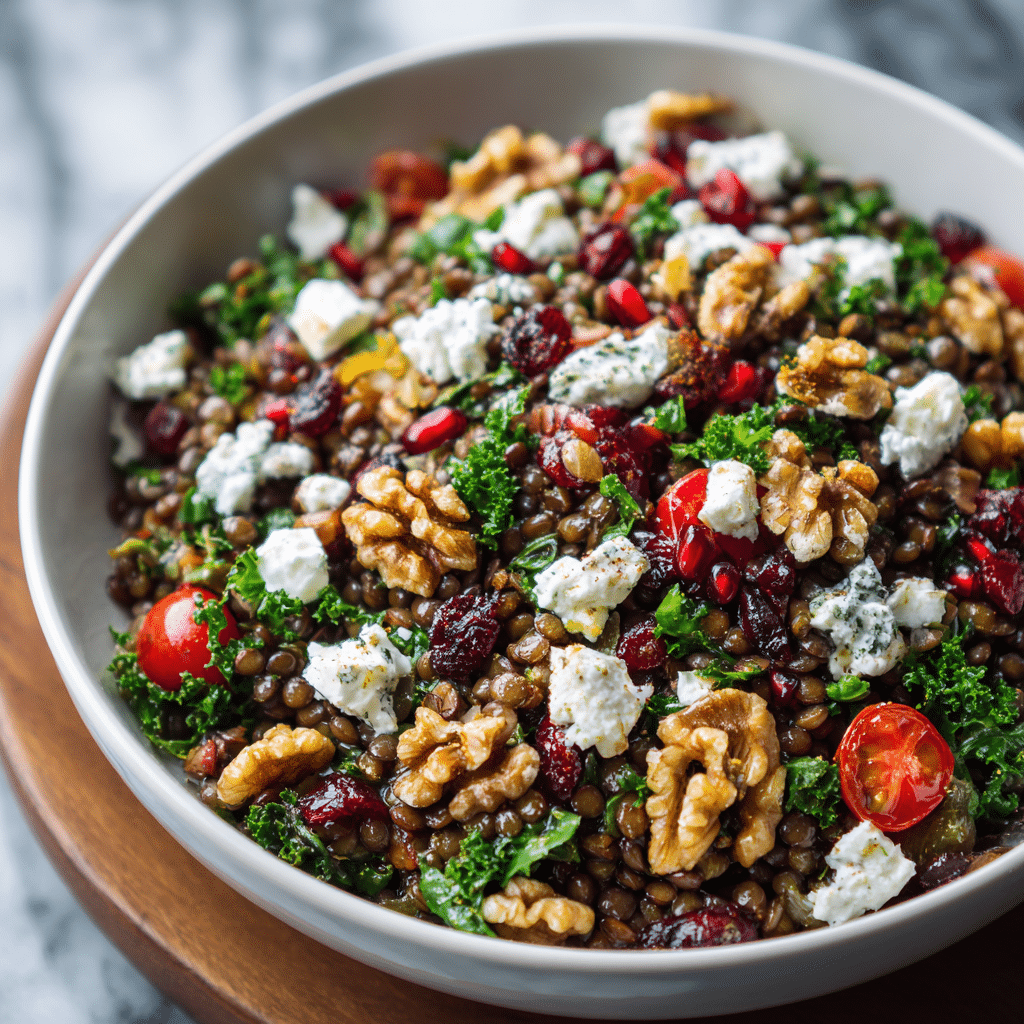 Mediterranean Lentil & Walnut Salad Recipe - Recipe Image
