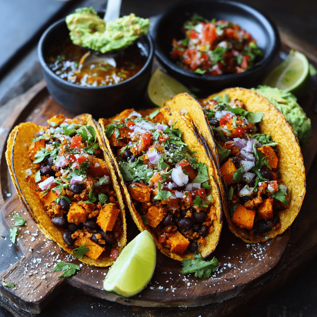 Vegan Sweet Potato & Black Bean Tacos Recipe - Recipe Image