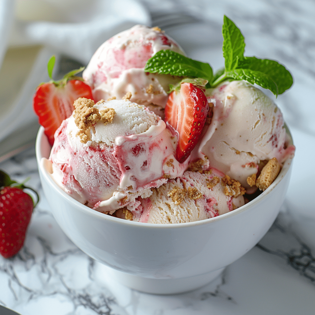 Strawberry Cheesecake Ice Cream Recipe - Recipe Image