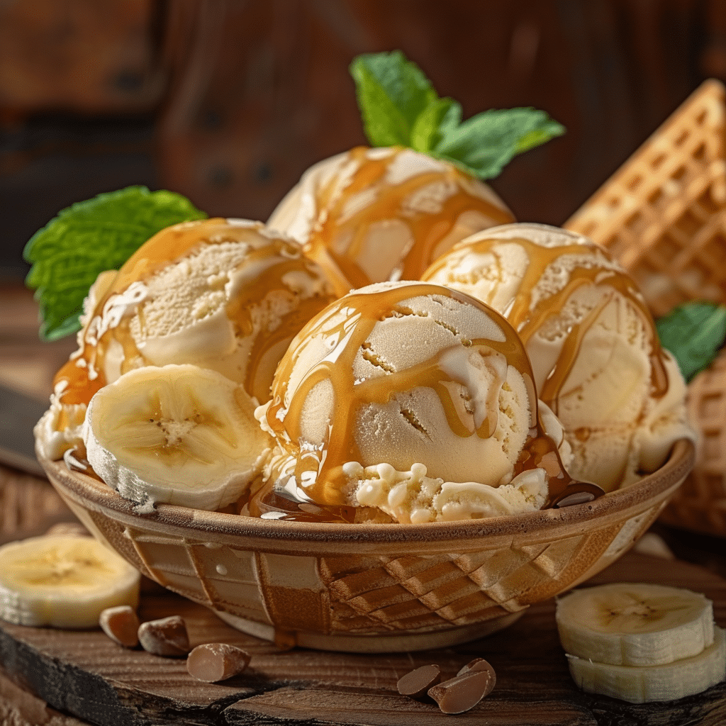 Banana Caramel Ice Cream Recipe - Recipe Image