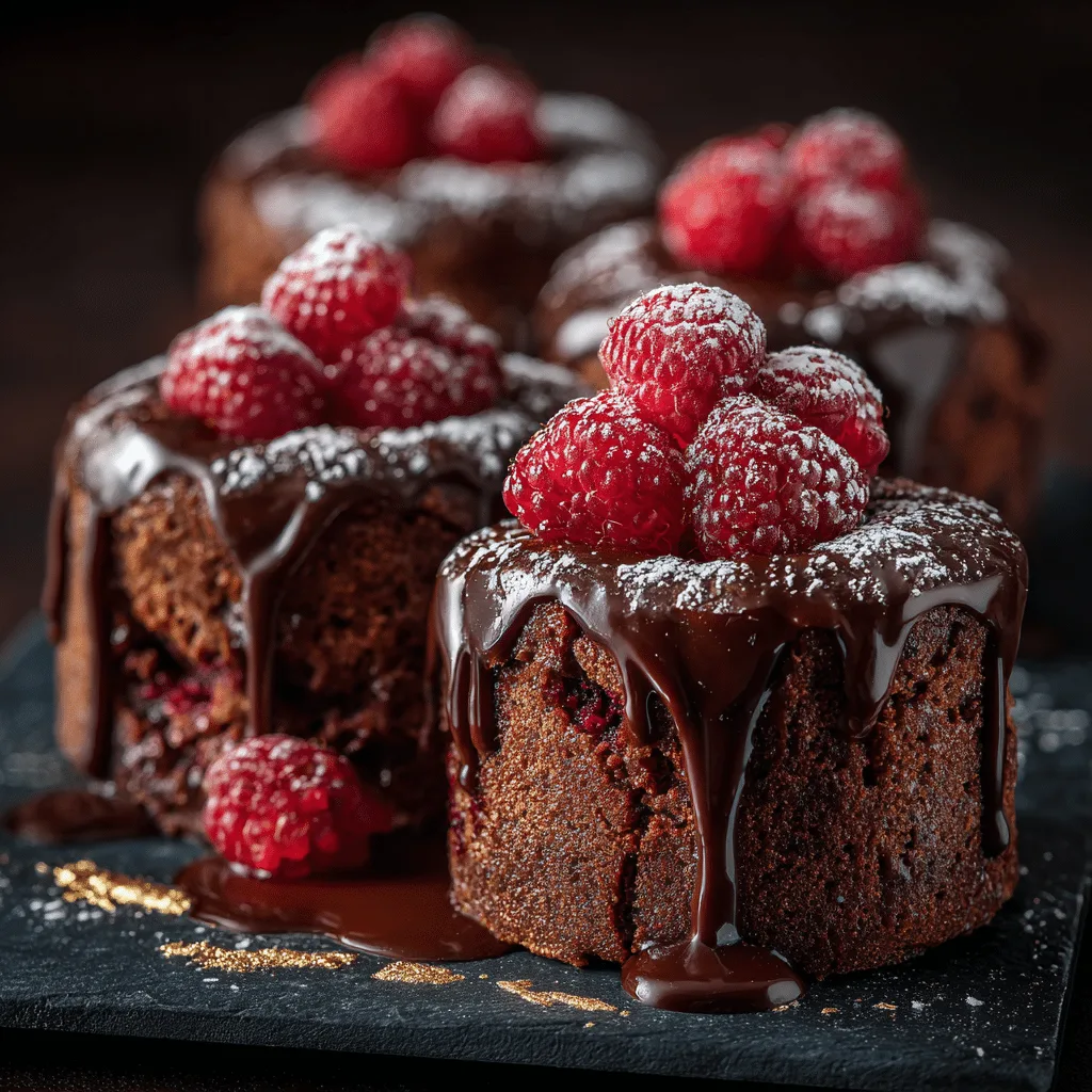 Chocolate Raspberry Mini Cakes Recipe - Recipe Image