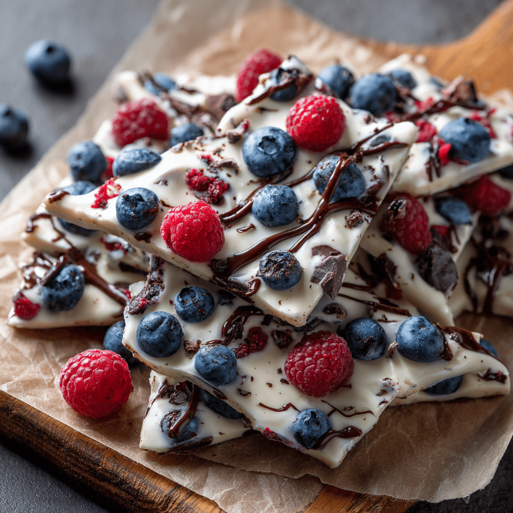 Berry Chocolate Yogurt Bark Recipe - Recipe Image