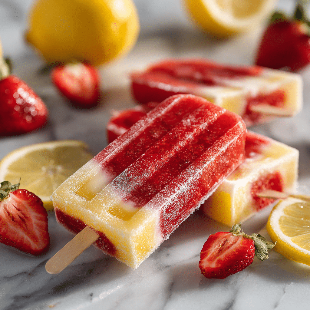 Strawberry Lemon Popsicles Recipe - Recipe Image