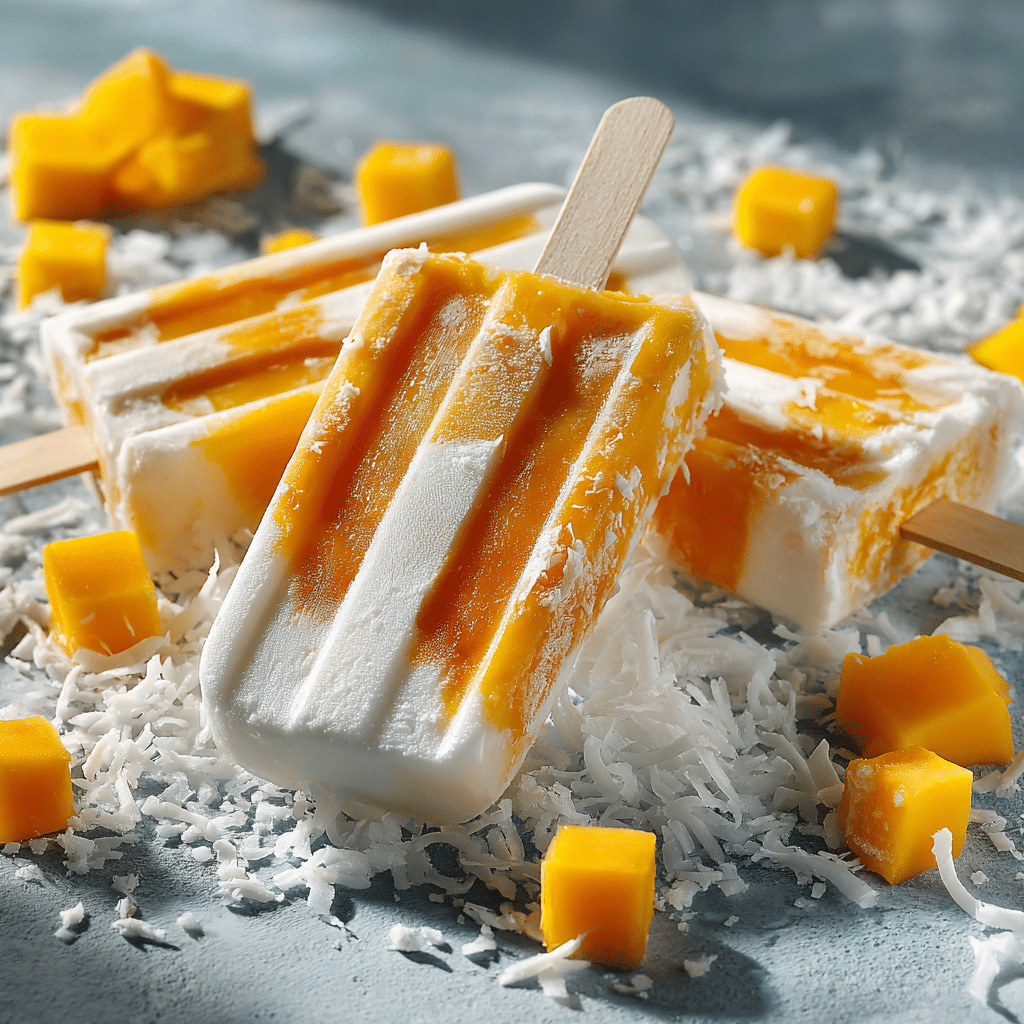 Mango Coconut Popsicles Recipe - Recipe Image