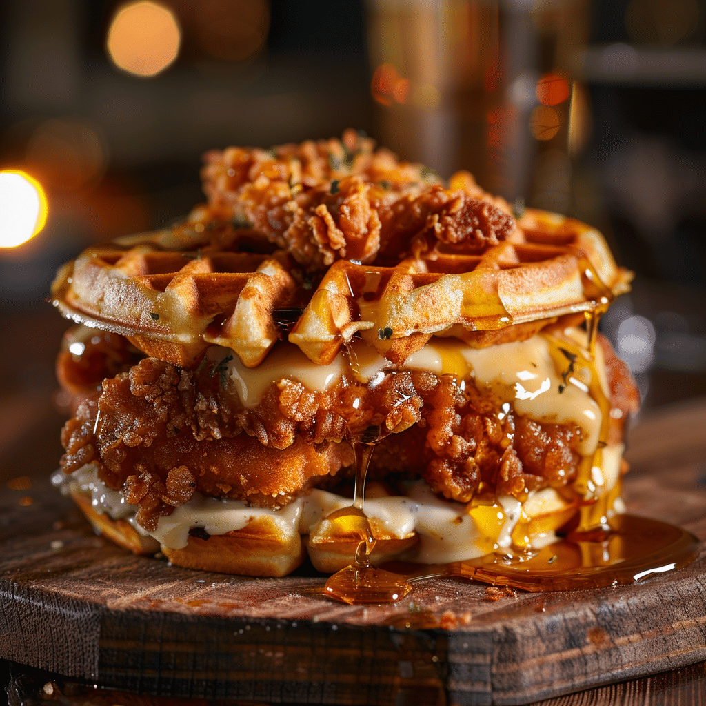 Savory Waffle Sandwich Recipe - Recipe Image