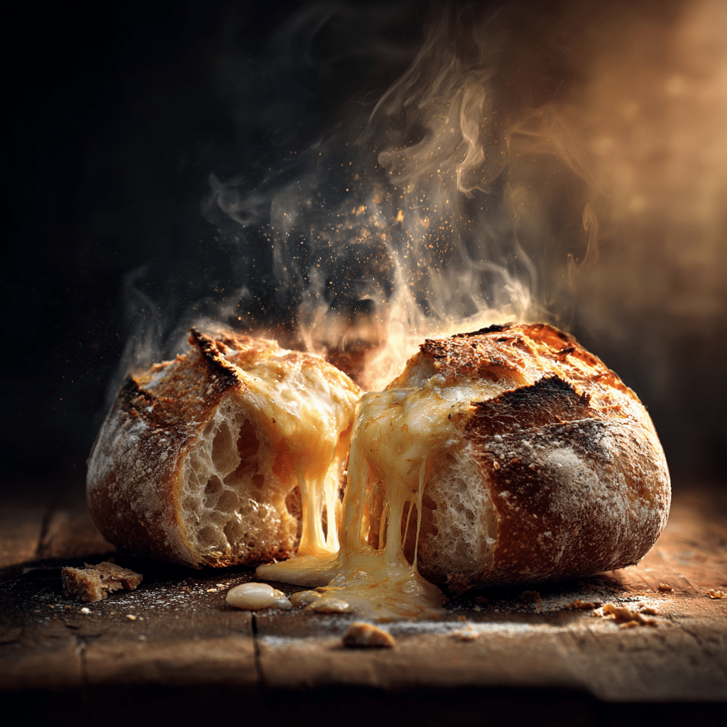Molten Cheese Lava Bread Recipe - Recipe Image