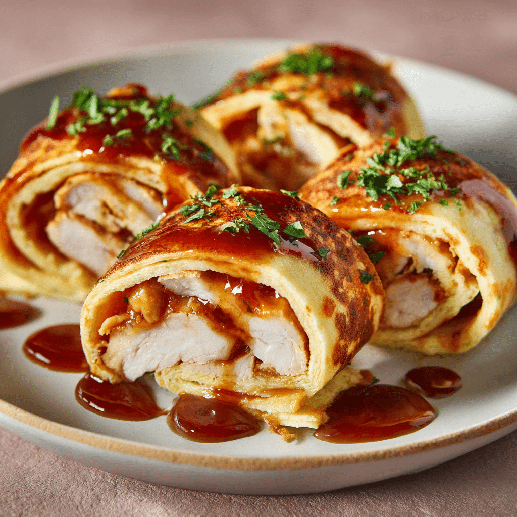 Sweet & Spicy Chicken Pancake Rolls Recipe - Recipe Image