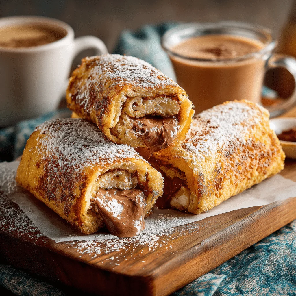 Nutella Cream French Toast Rolls Recipe - Recipe Image