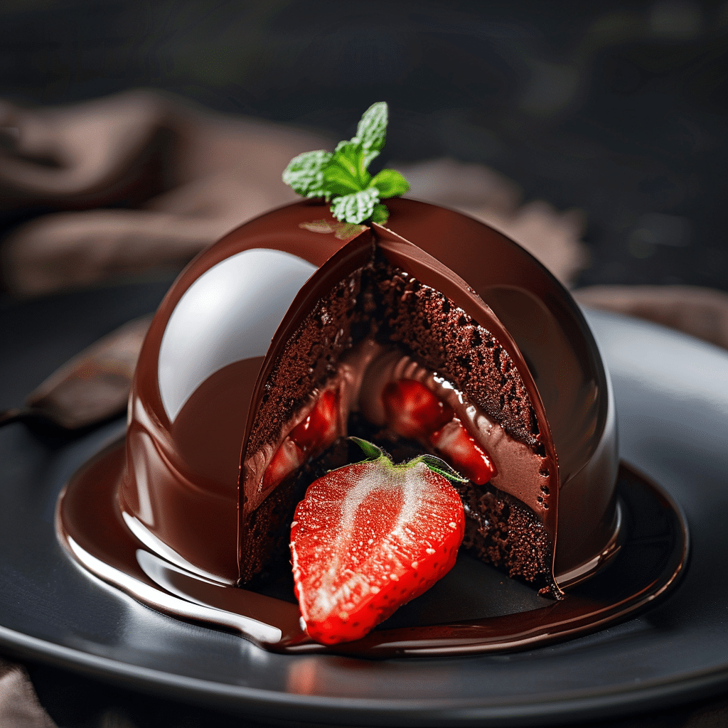 Strawberry Chocolate Dome Cakes 🍓 Recipe
