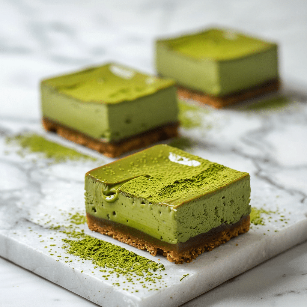 Matcha Lava Cheesecake Bars 🍵 Recipe - Recipe Image