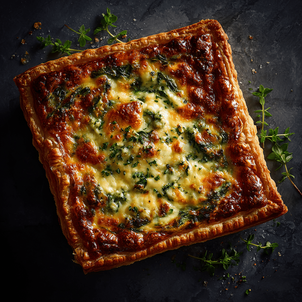 Creamy Spinach Cheese Tart Recipe - Recipe Image