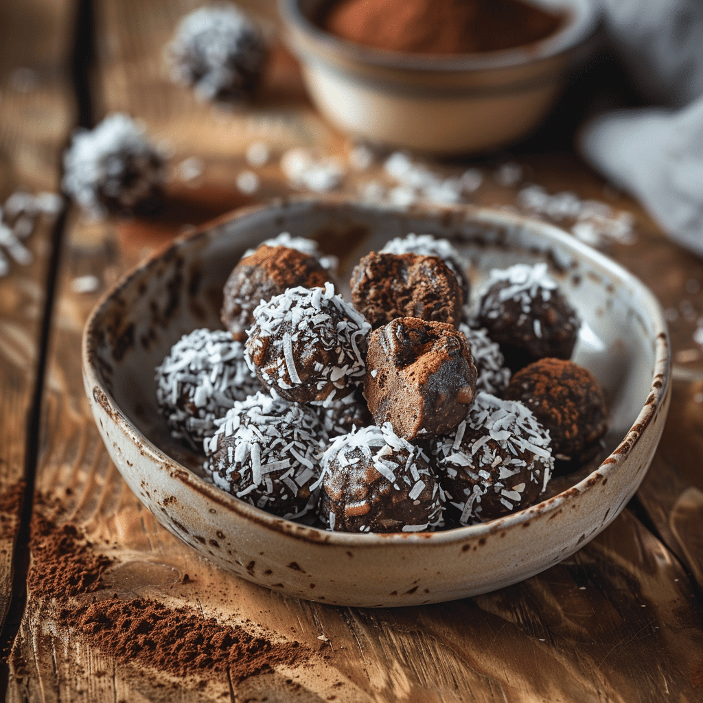 Chocolate Coconut Energy Bites Recipe - Recipe Image