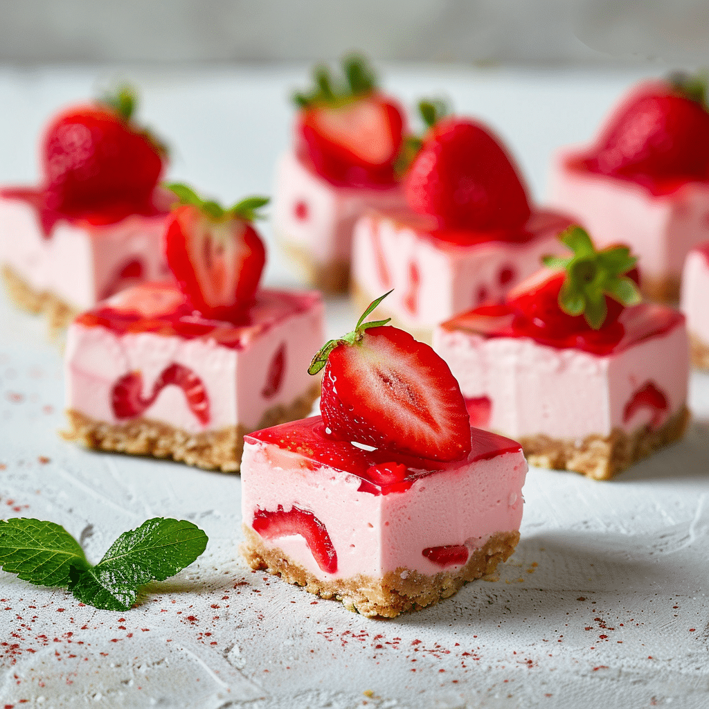 Strawberry Lemon Cheesecake Bars: Sweet & Tangy Delight Recipe - Recipe Image