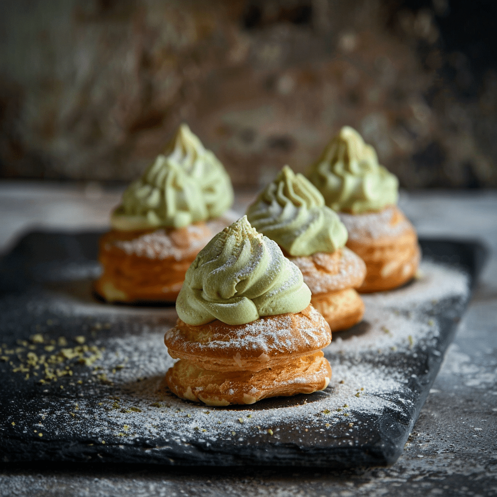 Heavenly Matcha Cream Puffs 🍵 Recipe - Recipe Image