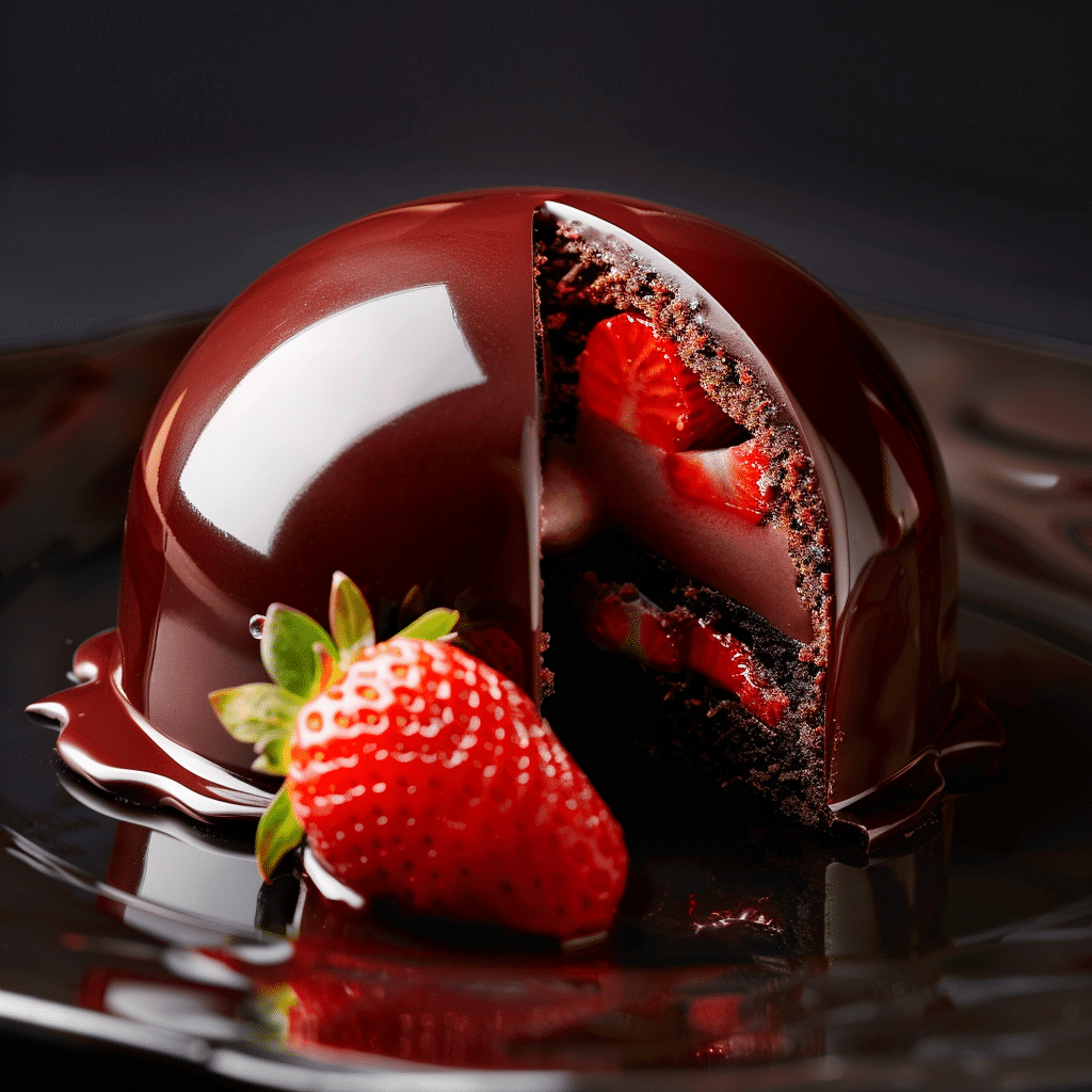 Strawberry Chocolate Dome Cakes 🍓 Recipe - Recipe Image