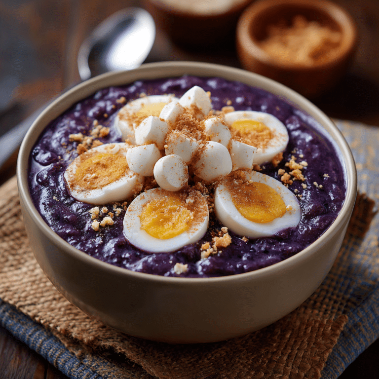 Sweet and Creamy Ube Champorado for Breakfast Bliss Recipe