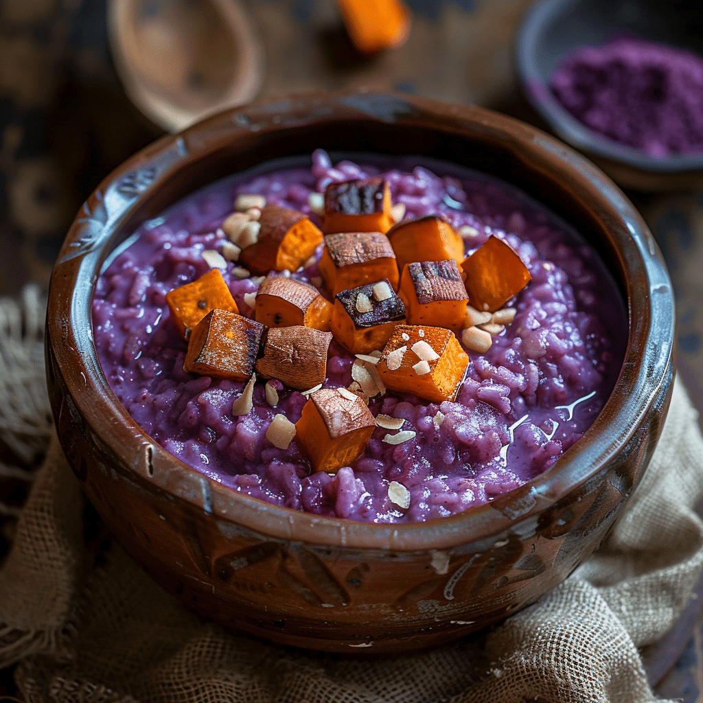 Purple Sweet Potato Rice Porridge Recipe