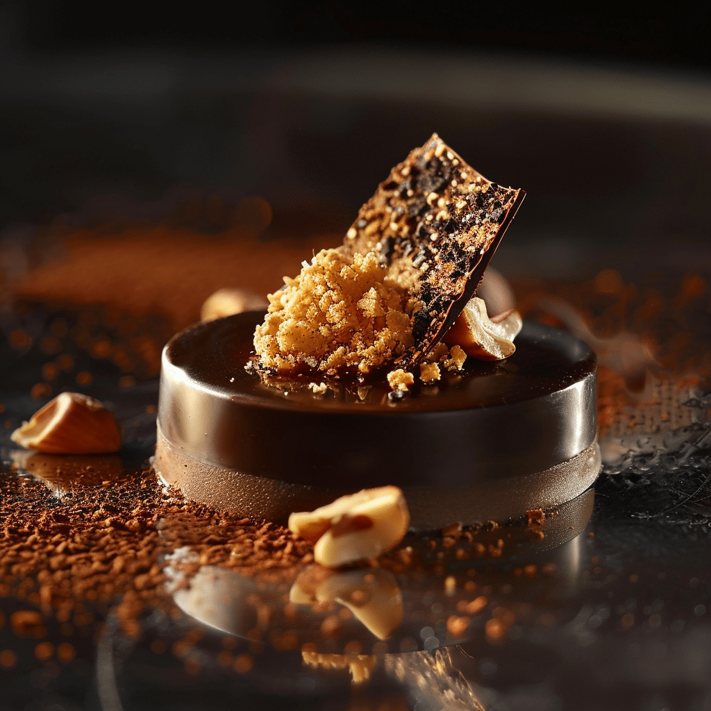 Dark Chocolate Oat Crémeux with Hazelnut Praline Recipe