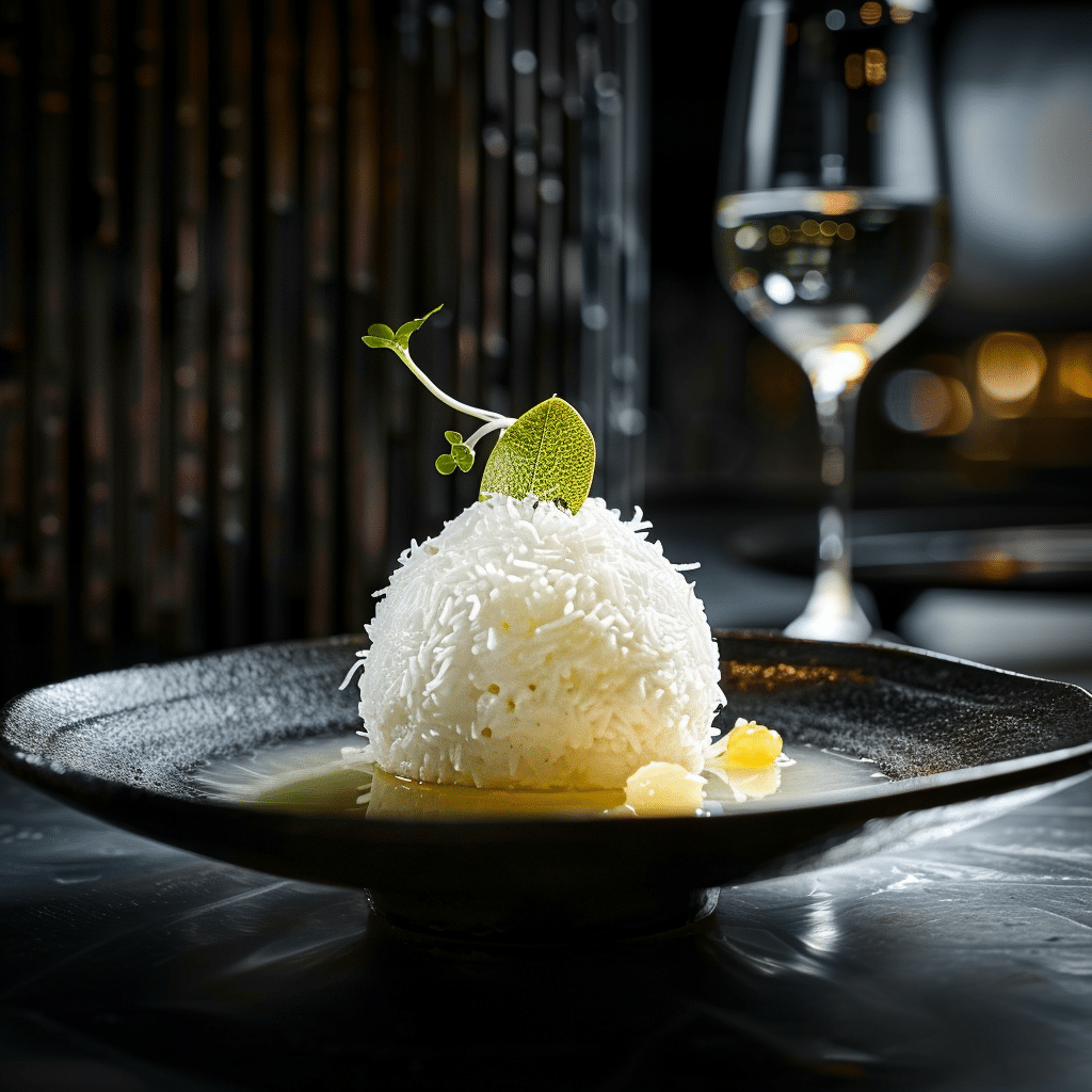 Pineapple Coconut Rice Sphere with Lime Foam Recipe