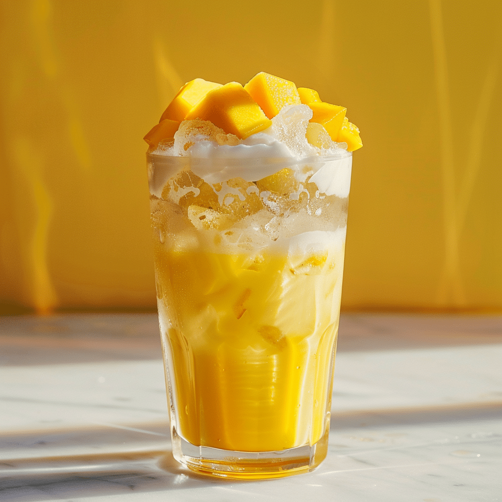 Mango Coconut Cream Iced Drink Recipe - Recipe Image