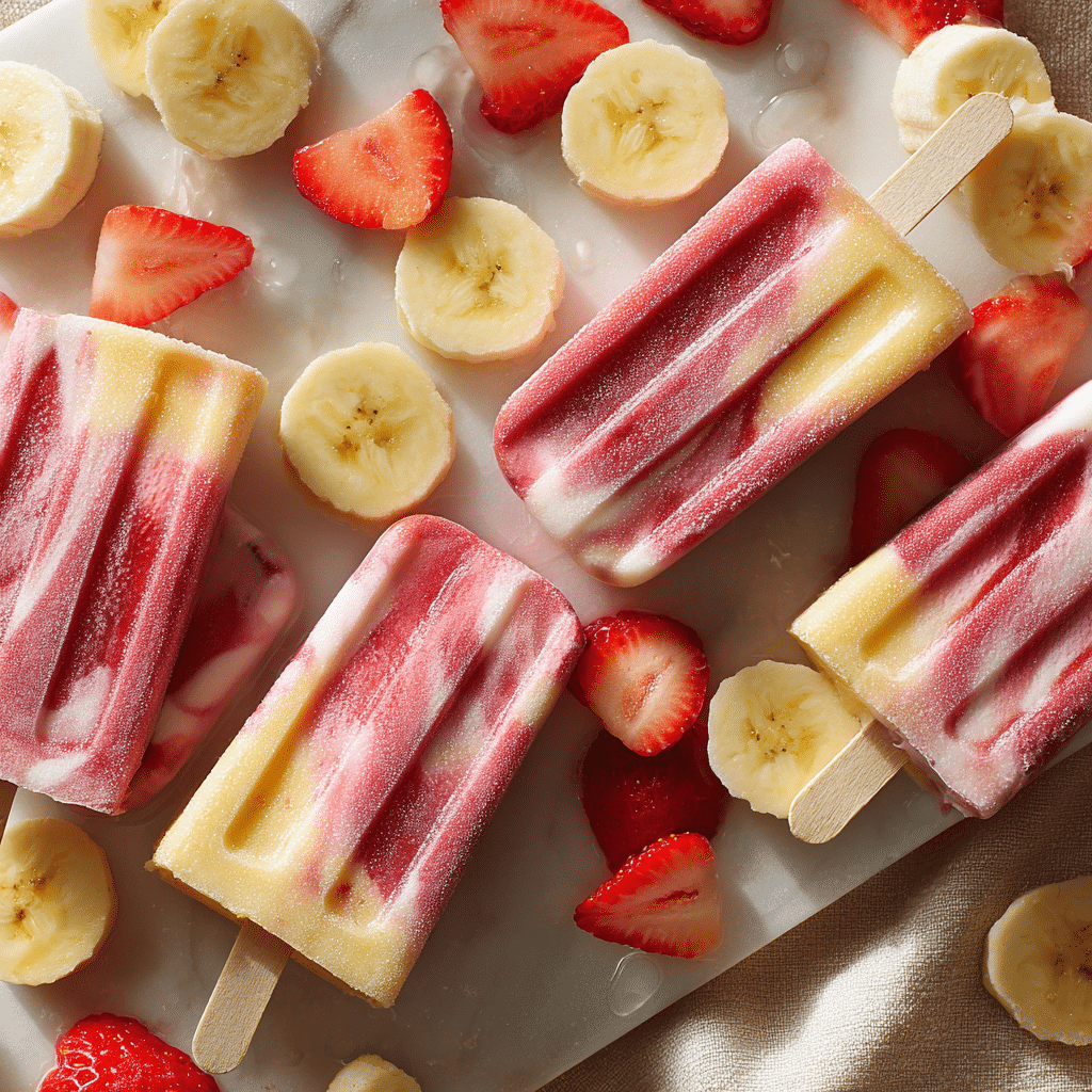 Frozen Strawberry Banana Smoothie Pops Recipe