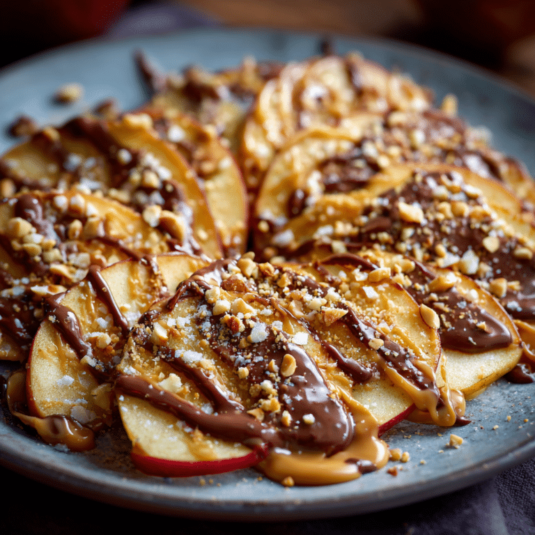 Apple Nachos with Chocolate and Peanut Butter Recipe