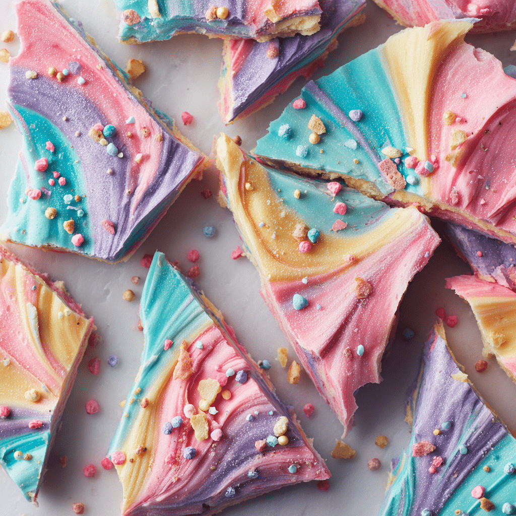 Frozen Rainbow Yogurt Bark with Sprinkles Recipe