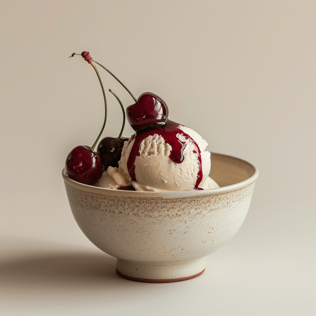 Almond Milk Ice Cream with Cherry Reduction Recipe