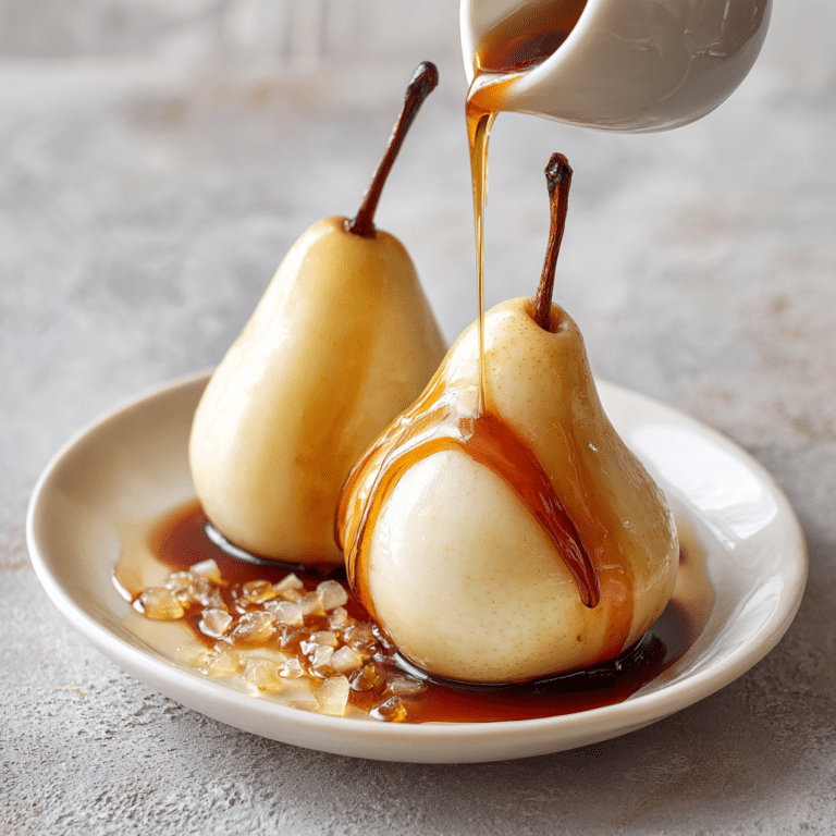 Poached Pear with Vanilla Syrup Recipe