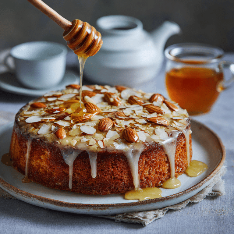 Almond Cake with Honey Glaze Recipe