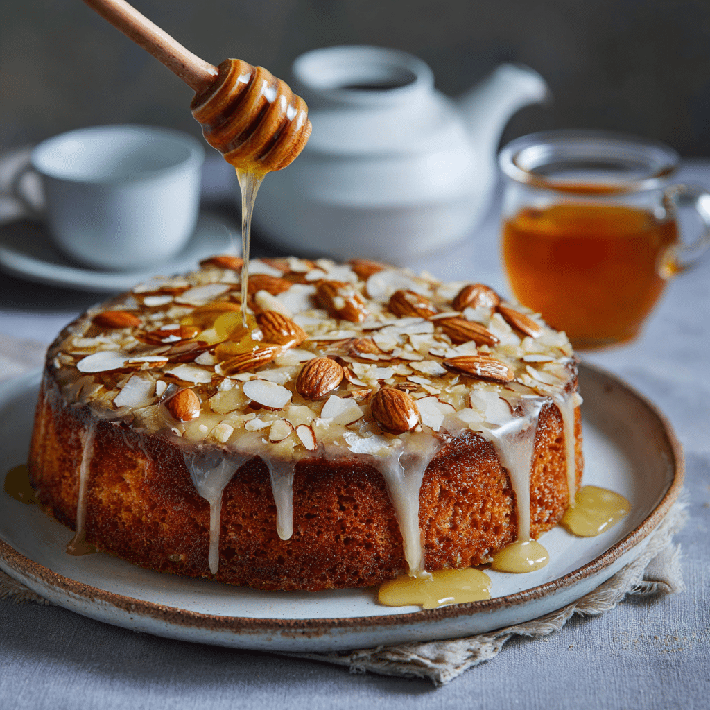 Almond Cake with Honey Glaze Recipe