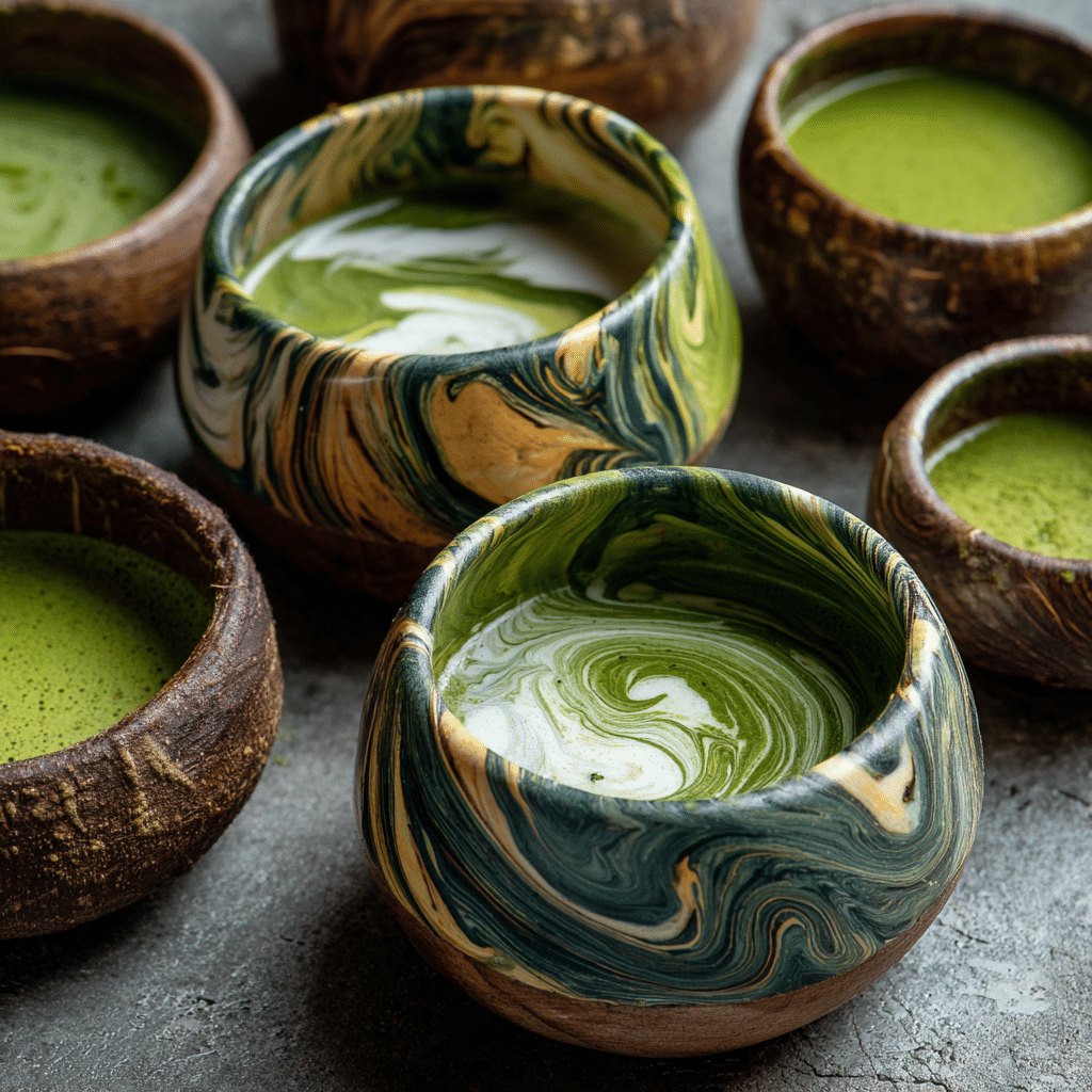 Coconut Matcha Marble Cups Recipe - Recipe Image
