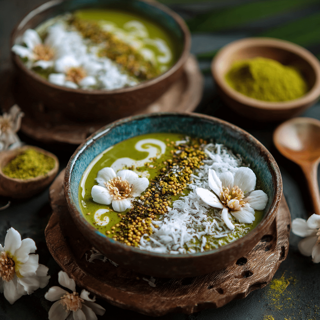 Iced Matcha Coconut Dessert Recipe - Recipe Image