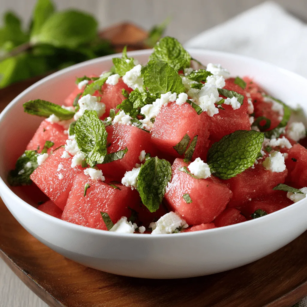 Watermelon Feta Mint Salad Recipe - Recipe Image