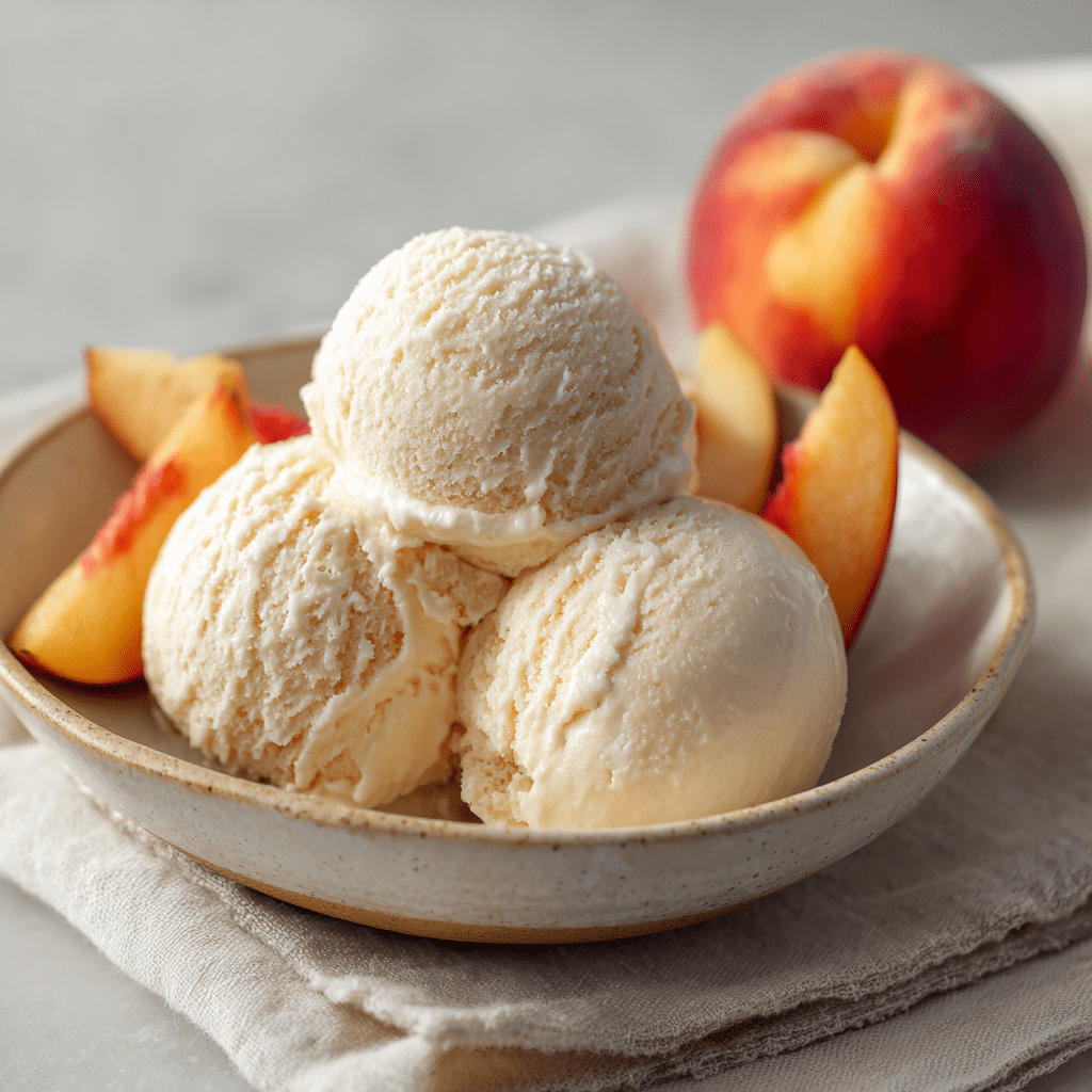 Peach Vanilla Frozen Yogurt Recipe - Recipe Image