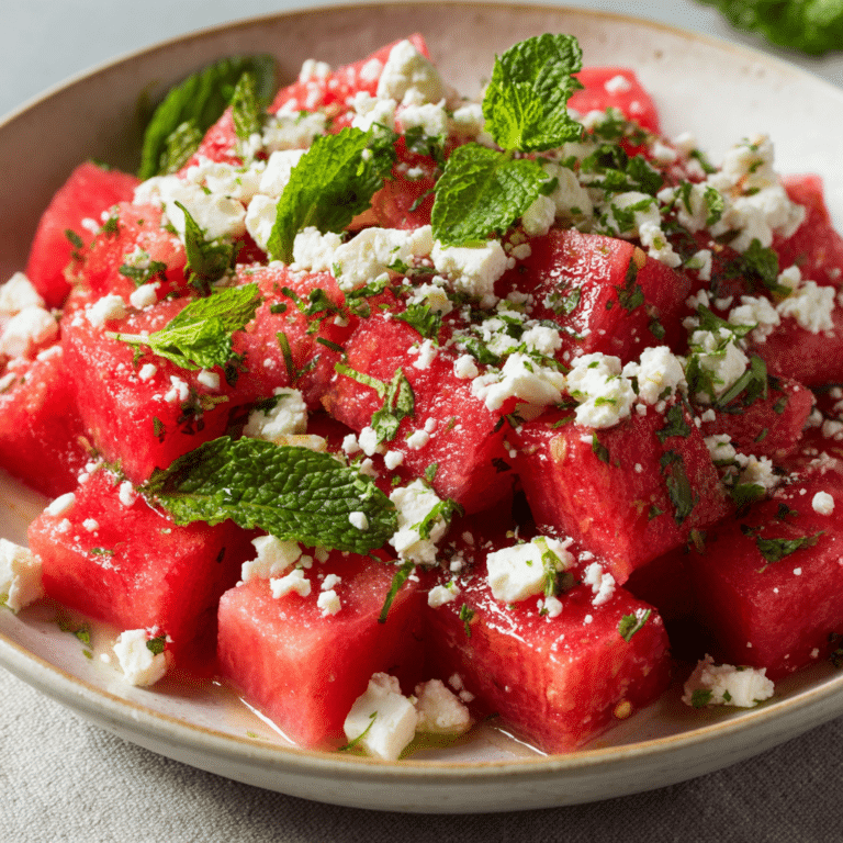 Watermelon Feta Mint Salad Recipe