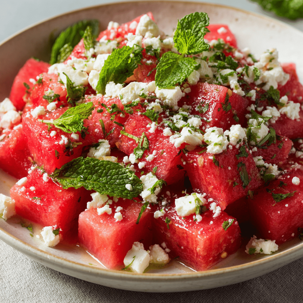 Watermelon Feta Mint Salad Recipe