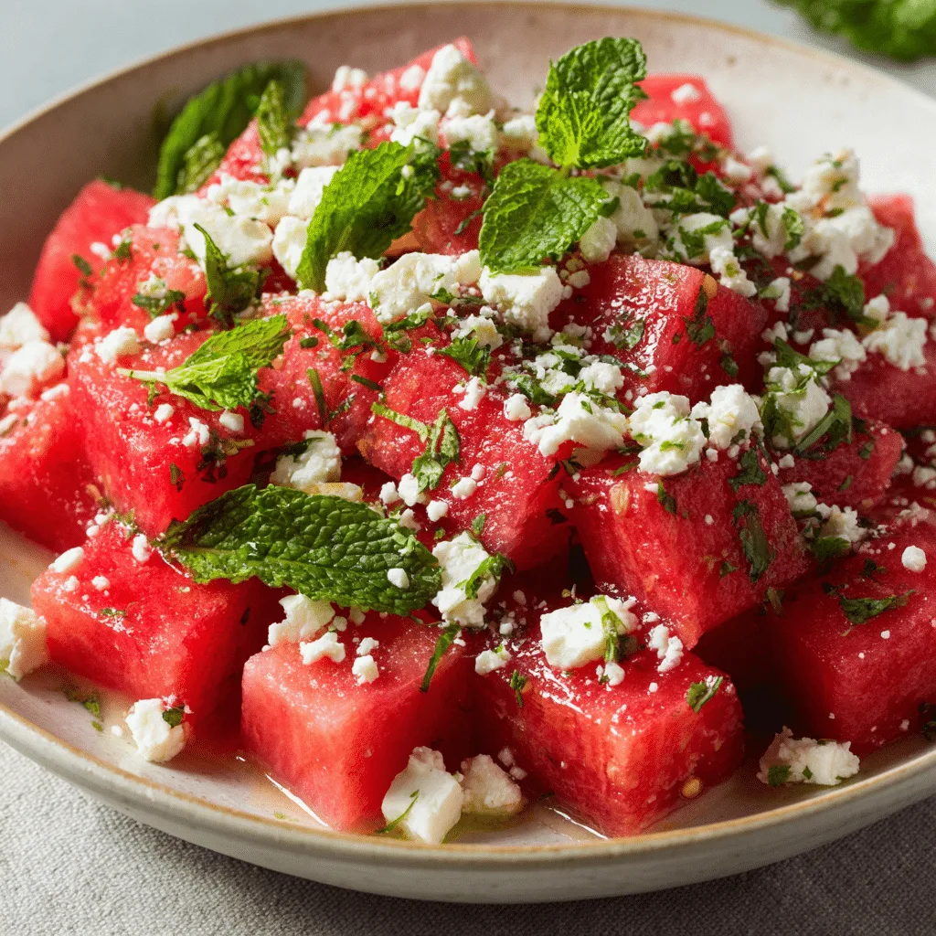 Watermelon Feta Mint Salad Recipe