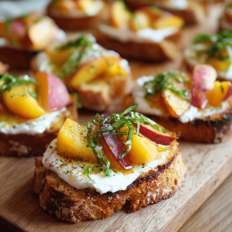 Peach Burrata Crostini Recipe