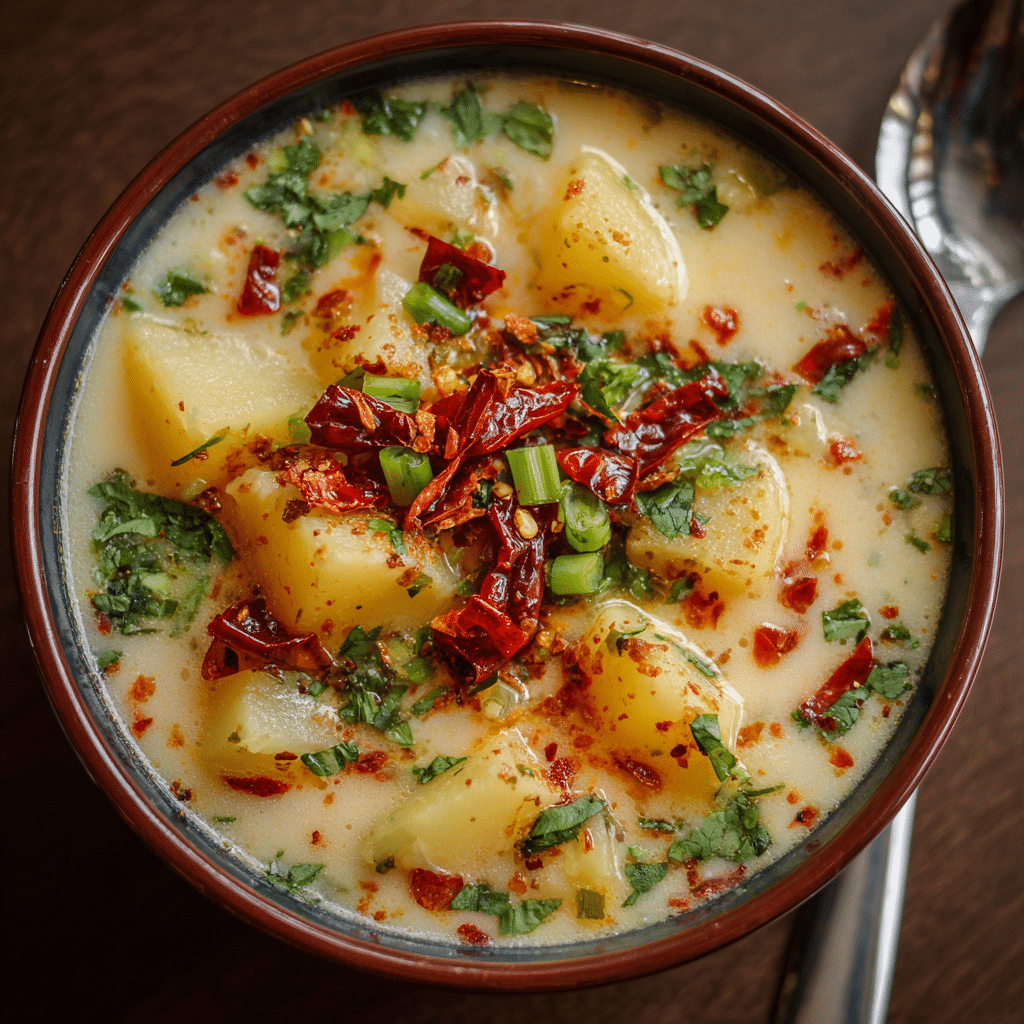 Garlic Chili Potato Soup Recipe
