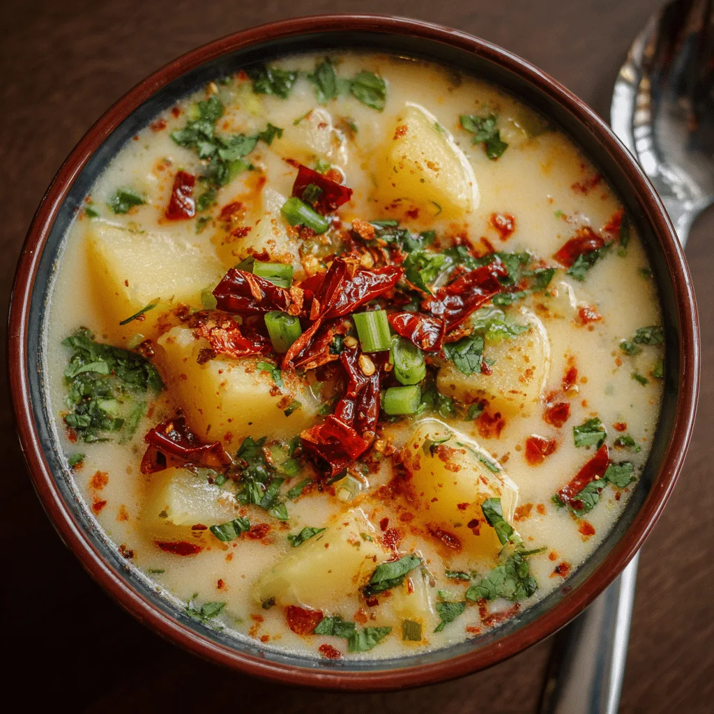 Garlic Chili Potato Soup Recipe