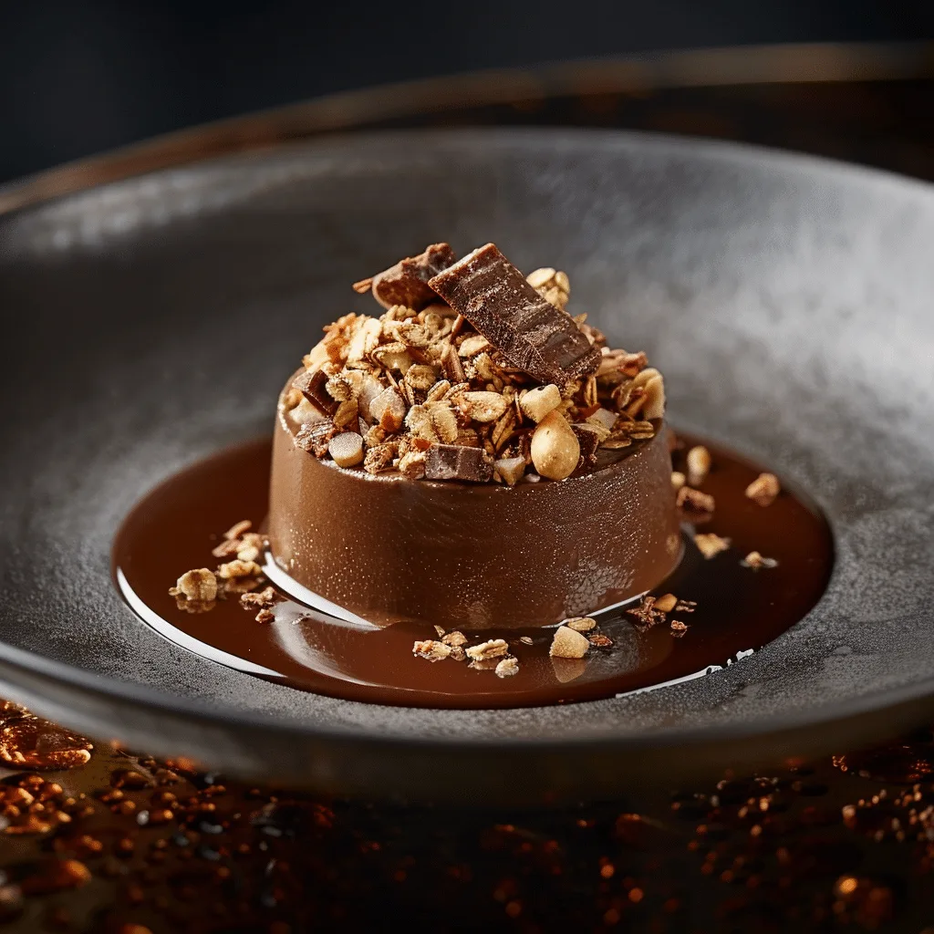 Dark Chocolate Oat Crémeux with Hazelnut Praline Recipe - Recipe Image