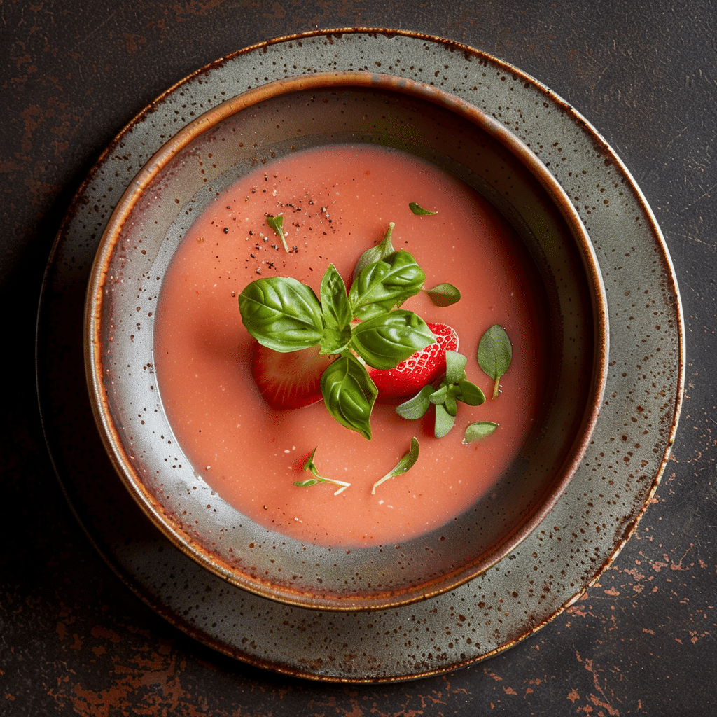 Strawberry Basil Rice Velouté Recipe - Recipe Image