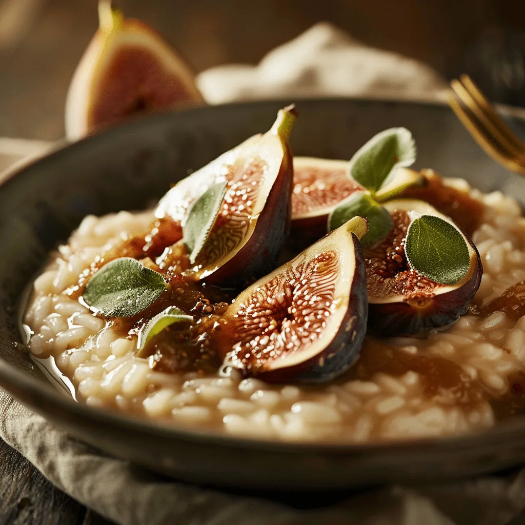 Almond Milk Risotto with Fig Compote Recipe - Recipe Image