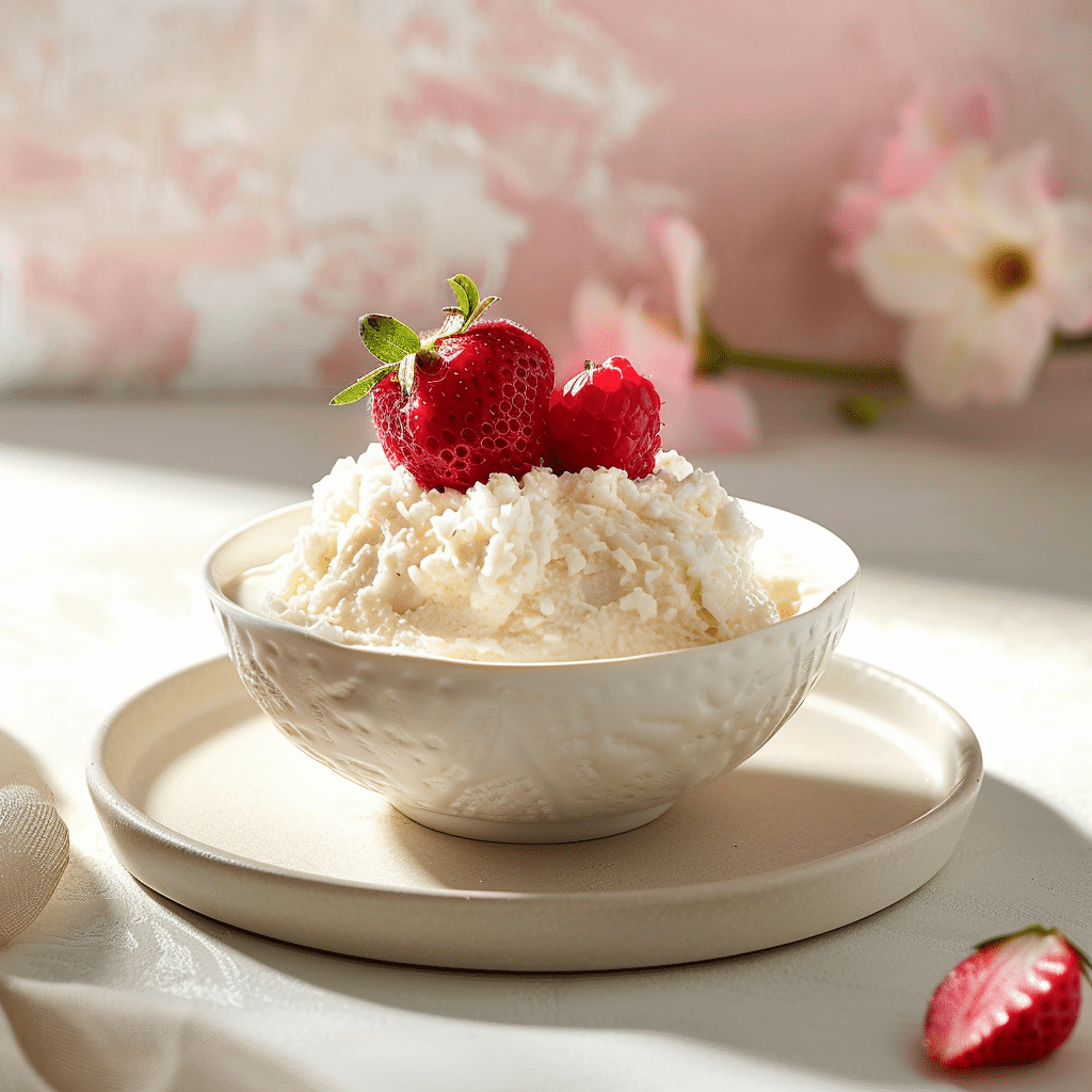 Strawberry Vanilla Rice Cloud Dessert Recipe - Recipe Image