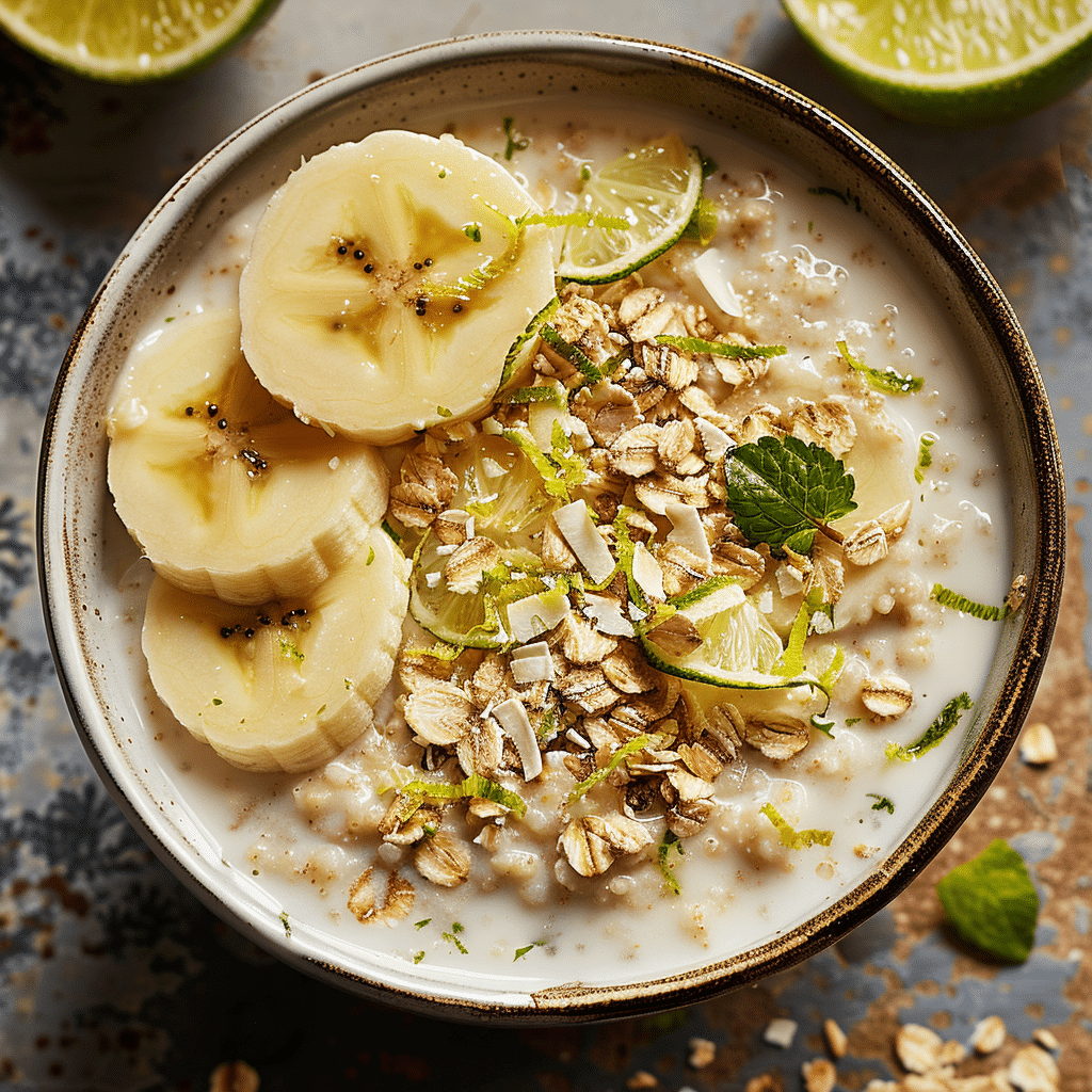 Banana Coconut Lime Cream Oats Recipe - Recipe Image