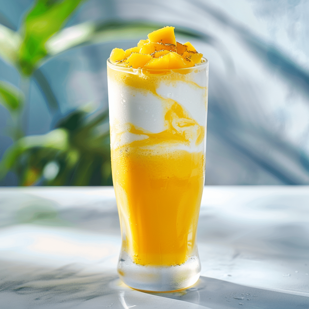 Mango Coconut Cream Iced Drink Recipe - Recipe Image