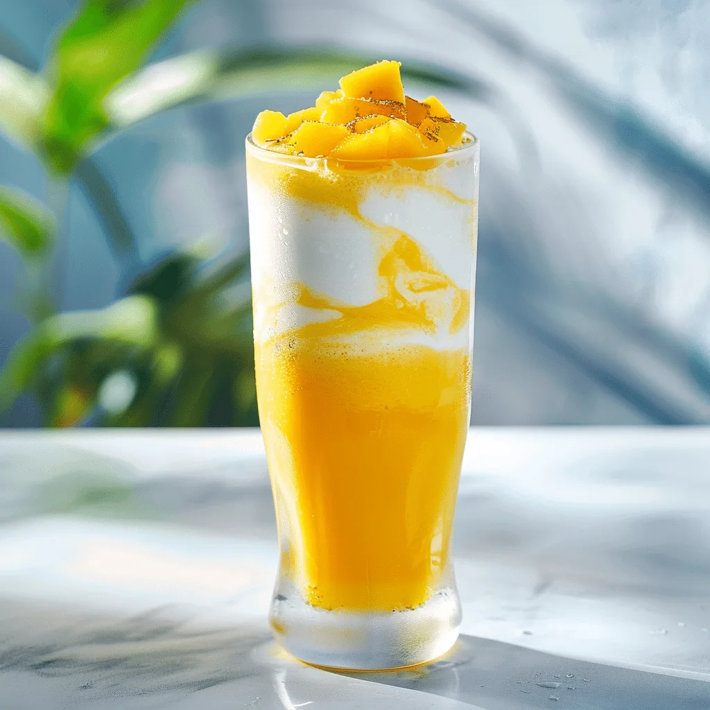 Mango Coconut Cream Iced Drink Recipe - Recipe Image